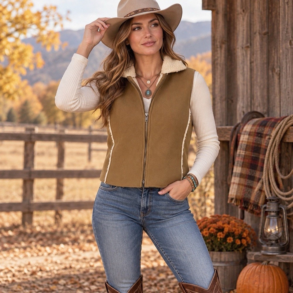 Lauren Ralph Lauren Traditional Clothing Goods Full Zip Vest Womens M Western